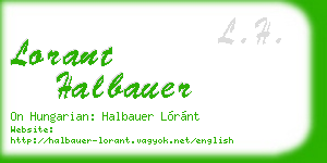 lorant halbauer business card